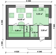 Архитектурный проект современной бани с кухонной зоной